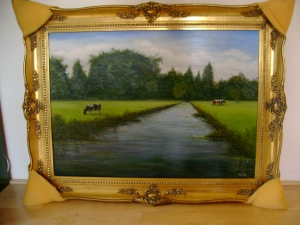 Polder,koeien 40x50 VERKOCHT